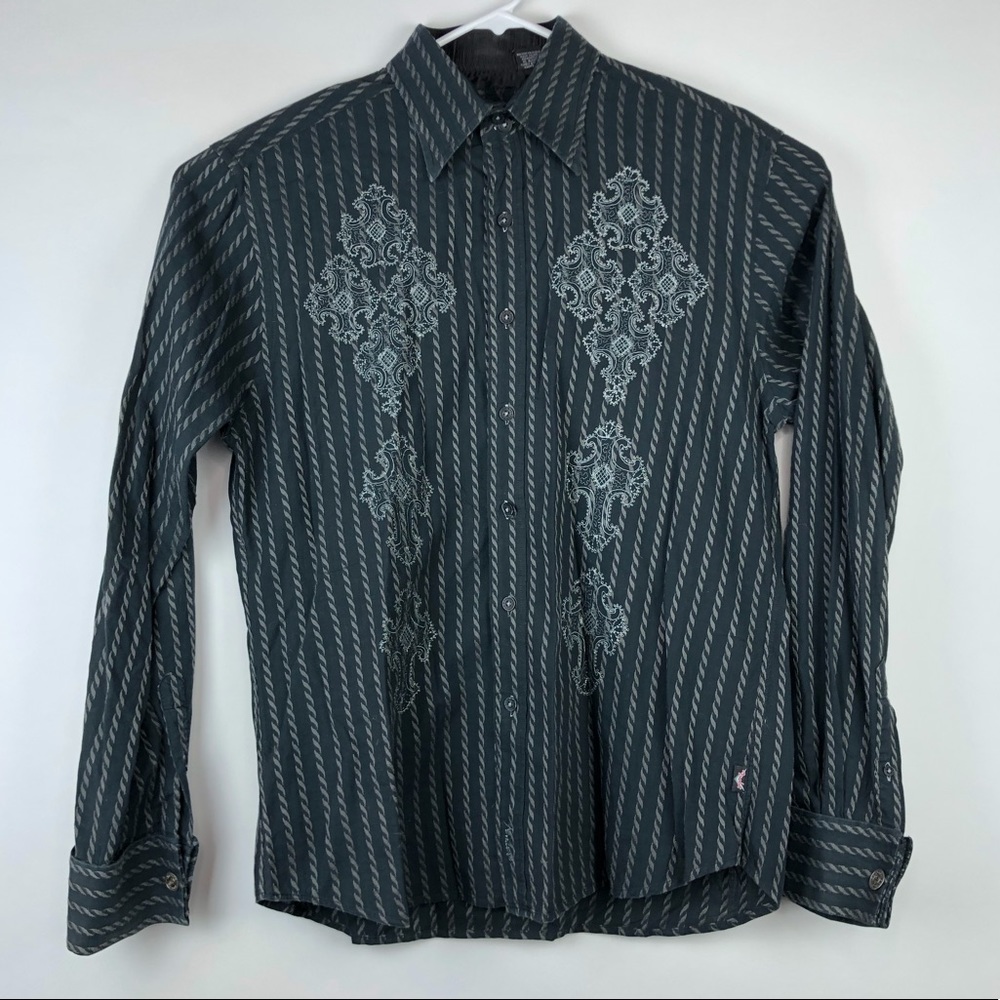 FENDER Guitar by Da Vinci Button Down Black Shirt